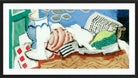 Louis Marcoussis Print, Nature Morte Au Journal (circa 1925) in a black frame