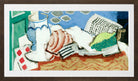 Louis Marcoussis Print, Nature Morte Au Journal (circa 1925) in a brown frame