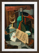 Louis Marcoussis Print, Nature Morte Au Menu Et Au Siphon (circa 1920) in a brown frame