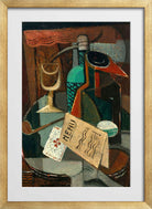 Louis Marcoussis Print, Nature Morte Au Menu Et Au Siphon (circa 1920) in a gold frame