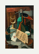Louis Marcoussis Print, Nature Morte Au Menu Et Au Siphon (circa 1920) with an off-white border for rolled canvas