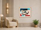 Louis Marcoussis Print, Nature Morte Aux Grenades Et Couteau Sur Un Guéridon (circa 1925) displayed in an Art Deco interior