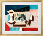 Louis Marcoussis Print, Nature Morte Aux Grenades Et Couteau Sur Un Guéridon (circa 1925) in a gold frame