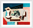 Louis Marcoussis Print, Nature Morte Aux Grenades Et Couteau Sur Un Guéridon (circa 1925) in a white frame