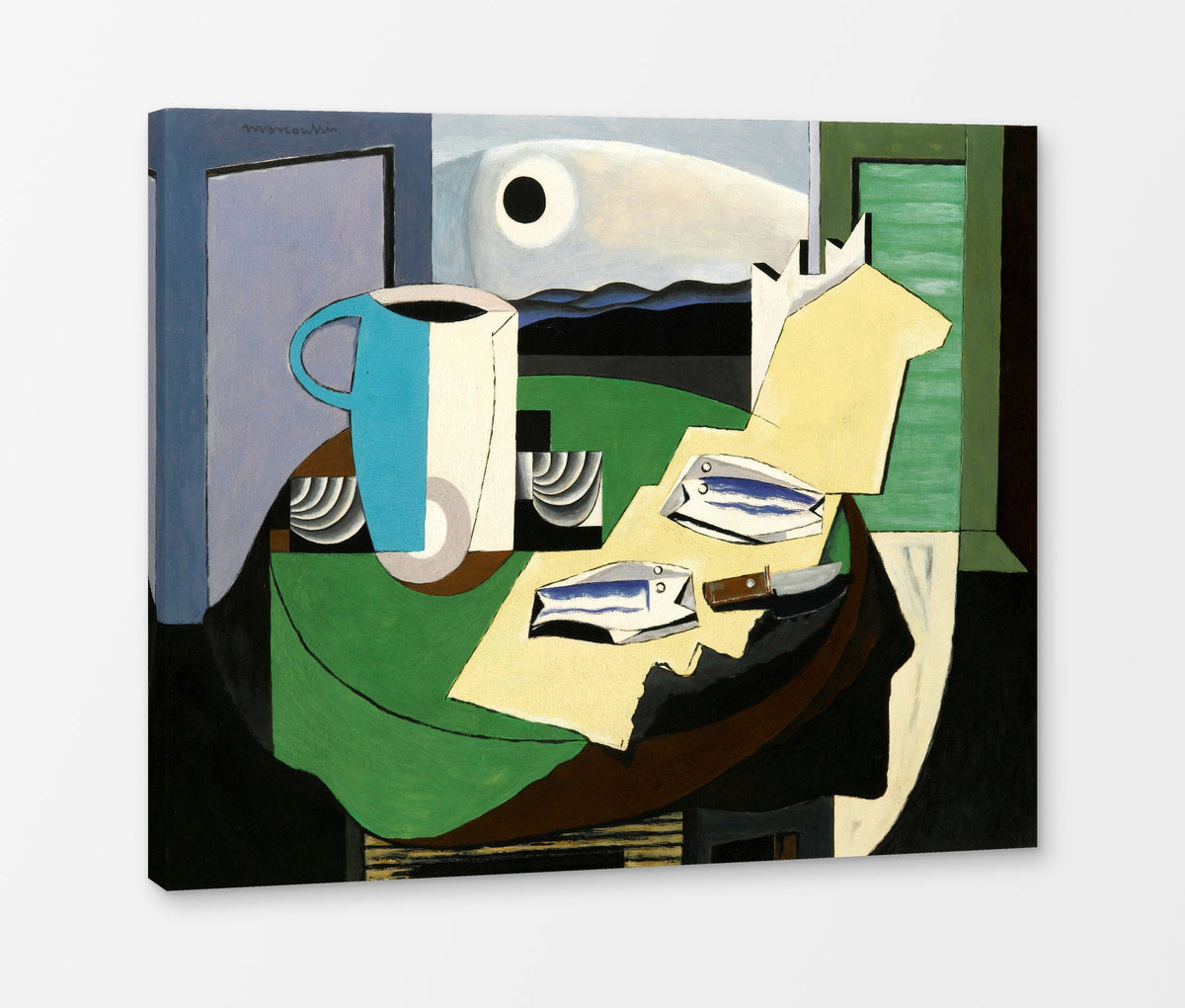 Louis Marcoussis Print, Nature Morte Aux Poissons Or Hyères Ii (circa 1928) as a ready-to-hang canvas panel