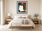 Louis Marcoussis Print, Nature Morte Avec Enveloppe displayed above a bed
