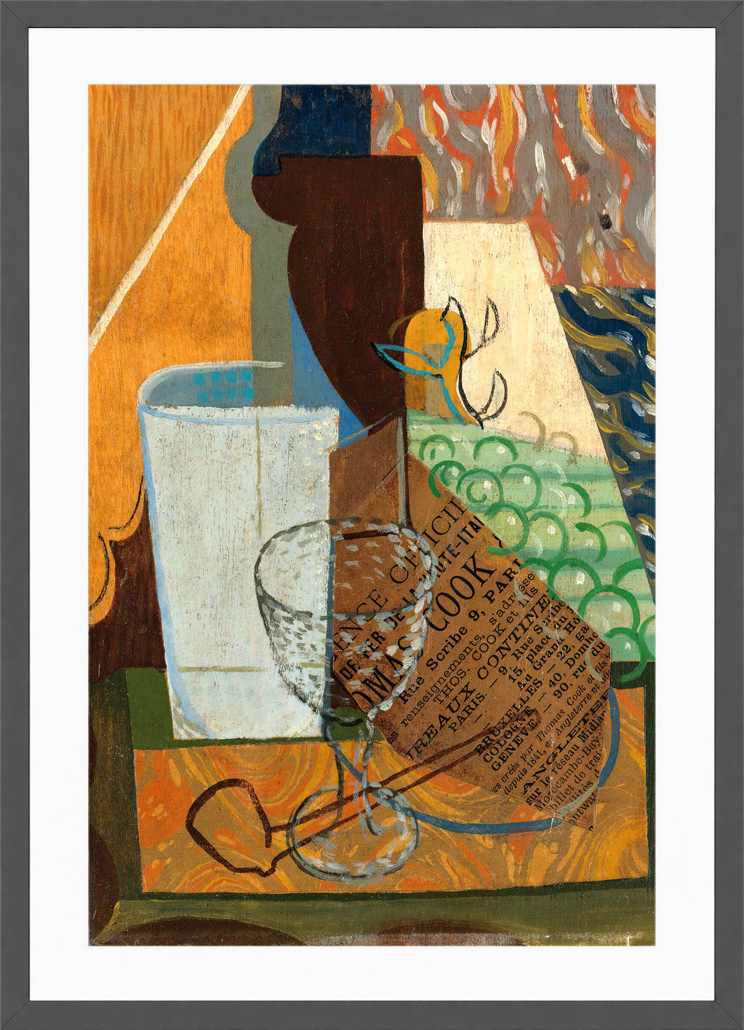 Louis Marcoussis Print, Nature Morte (circa 1912) in a dark grey frame