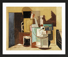 Louis Marcoussis Print, Personnage Assis À Une Table Ronde in a black frame