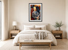 Louis Marcoussis Print, Portrait de Ronald Davis (1924) displayed above a bed