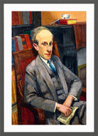 Louis Marcoussis Print, Portrait de Ronald Davis (1924) in a dark grey frame