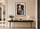 Louis Marcoussis Print, Portrait de Ronald Davis (1924) displayed above a console table