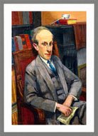 Louis Marcoussis Print, Portrait de Ronald Davis (1924) in a light grey frame