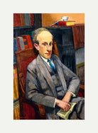 Louis Marcoussis Print, Portrait de Ronald Davis (1924) with an off-white border for rolled canvas
