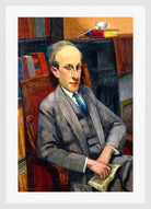 Louis Marcoussis Print, Portrait de Ronald Davis (1924) in a white frame