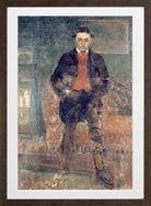Louis Marcoussis Print, Portrait of Roland Dorgelès in a brown frame