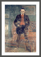 Louis Marcoussis Print, Portrait of Roland Dorgelès in a dark grey frame