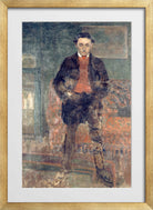 Louis Marcoussis Print, Portrait of Roland Dorgelès in a gold frame