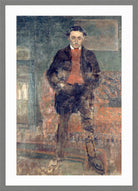 Louis Marcoussis Print, Portrait of Roland Dorgelès in a light grey frame