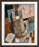 Louis Marcoussis Print, Still Life with Guitar (1914) in a brown frame