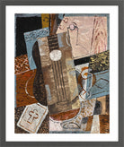 Louis Marcoussis Print, Still Life with Guitar (1914) in a dark grey frame