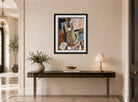 Louis Marcoussis Print, Still Life with Guitar (1914) displayed above a console table