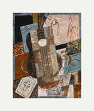 Louis Marcoussis Print, Still Life with Guitar (1914) with an off-white border for rolled canvas