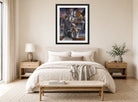 Louis Marcoussis Print, The Musician (1914) displayed above a bed