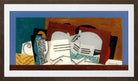 Louis Marcoussis Print, Verre Et Violon in a brown frame