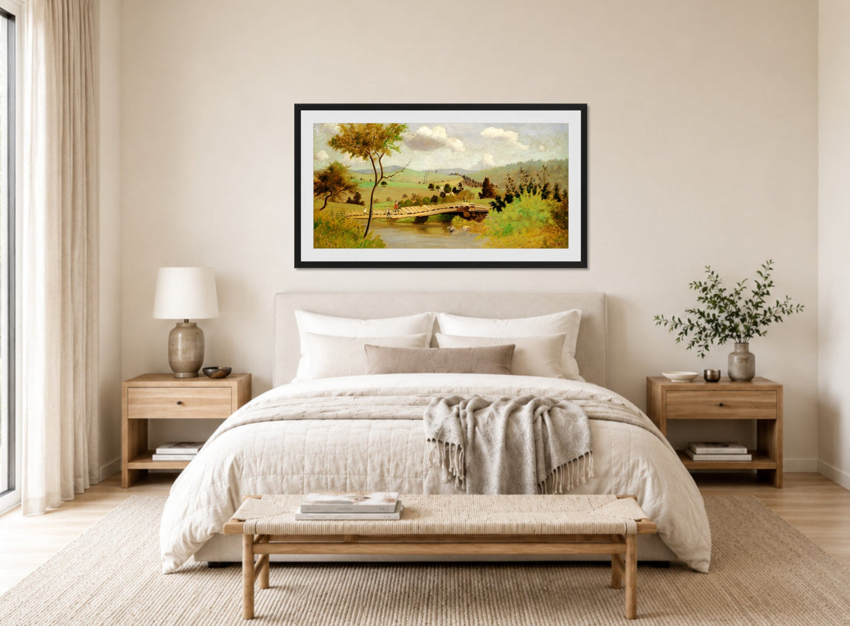 Louis Michel Eilshemius Print, Adirondacks: Bridge for Fishing — bedroom