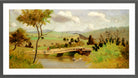 Louis Michel Eilshemius Print, Adirondacks: Bridge for Fishing — dark grey frame