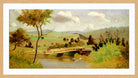 Louis Michel Eilshemius Print, Adirondacks: Bridge for Fishing — oak frame