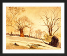 Louis Michel Eilshemius Print, Autumn Landscape — Bare Trees and Snow — black frame