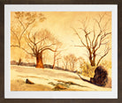 Louis Michel Eilshemius Print, Autumn Landscape — Bare Trees and Snow — brown frame