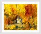 Louis Michel Eilshemius Print, Autumn Landscape — Woodland Waterfall — white frame