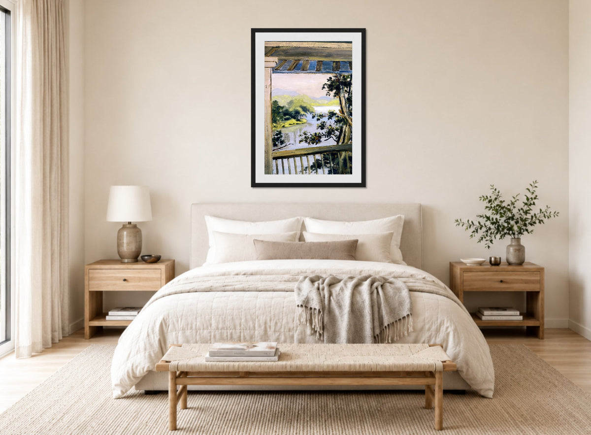 Louis Michel Eilshemius Print, Balcony, Delaware Water Gap — bedroom