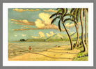 Louis Michel Eilshemius Print, Beach at Apia, Samoa (1905) — light grey frame