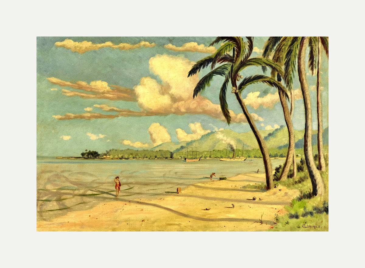 Louis Michel Eilshemius Print, Beach at Apia, Samoa (1905) — rolled canvas