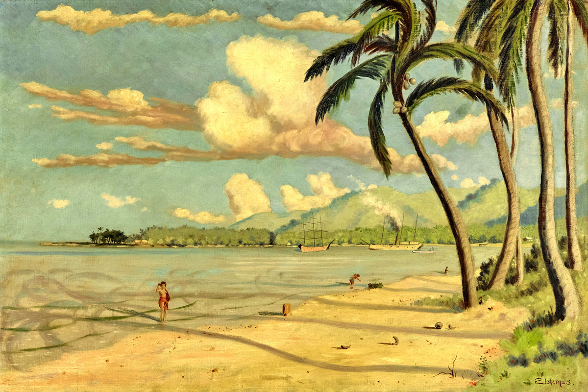 Louis Michel Eilshemius Print, Beach at Apia, Samoa (1905) — unframed