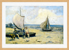 Louis Michel Eilshemius Print, Children on the Beach — oak frame