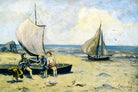 Louis Michel Eilshemius Print, Children on the Beach — unframed