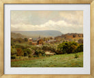 Louis Michel Eilshemius Print, Delaware Water Gap Village (circa 1886) — gold frame