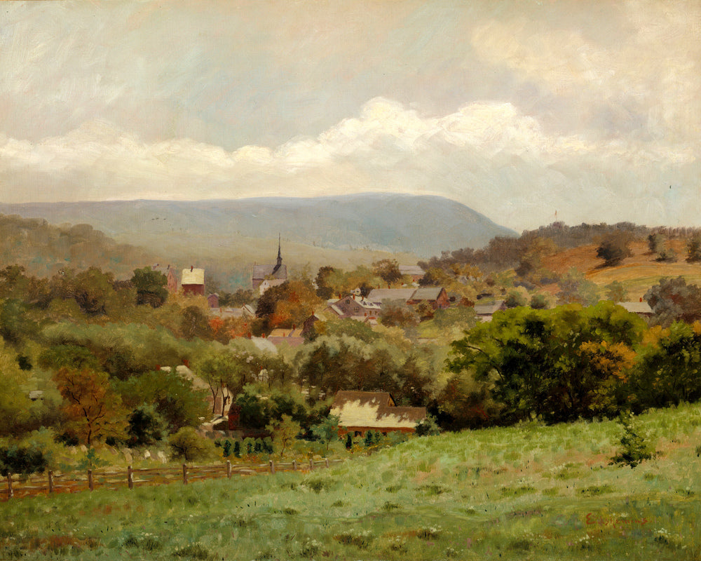 Louis Michel Eilshemius Print, Delaware Water Gap Village (circa 1886) — unframed