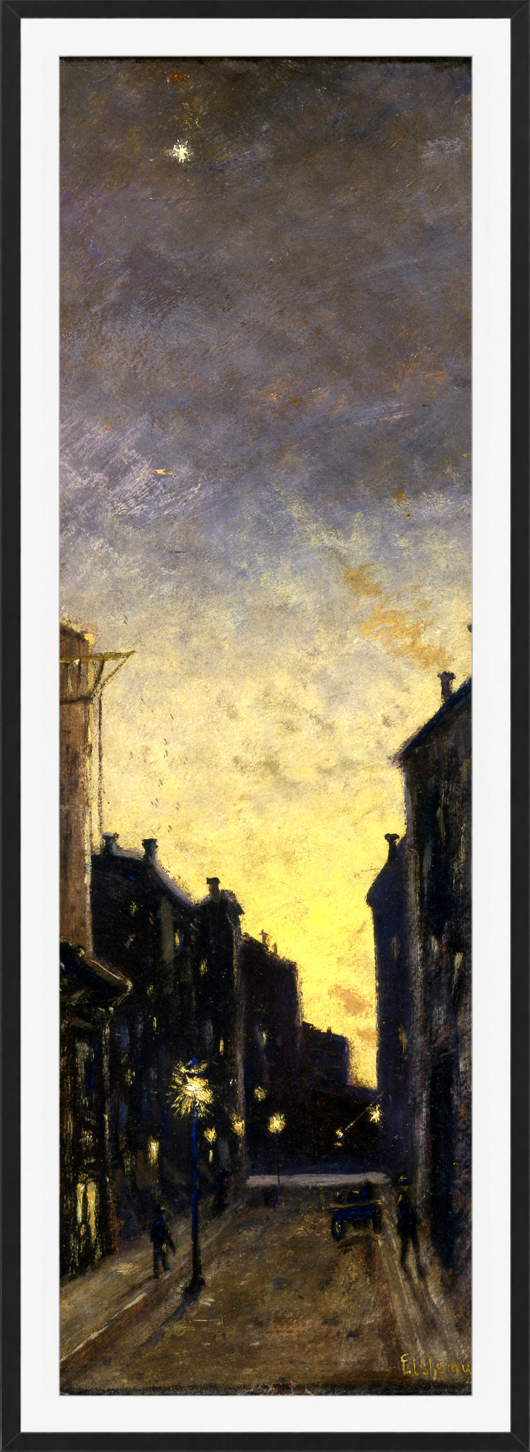 Louis Michel Eilshemius Print, Fifty-Seventh Street (1908) — black frame