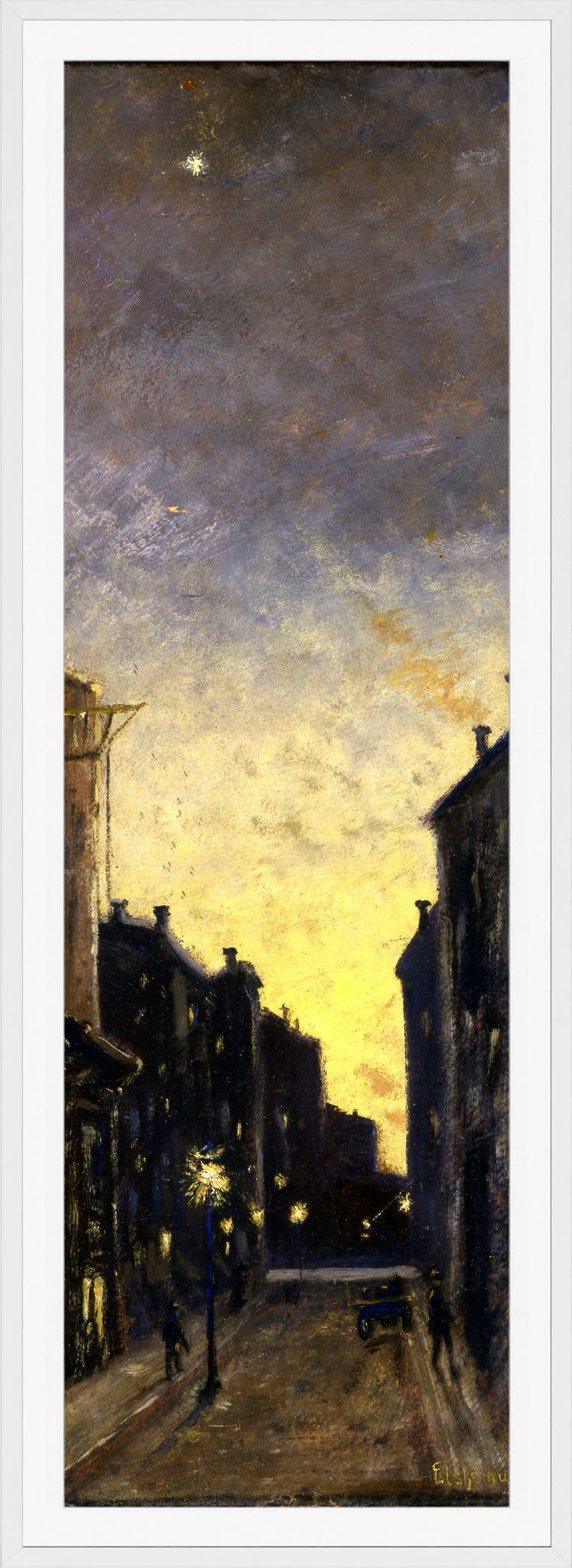 Louis Michel Eilshemius Print, Fifty-Seventh Street (1908) — white frame