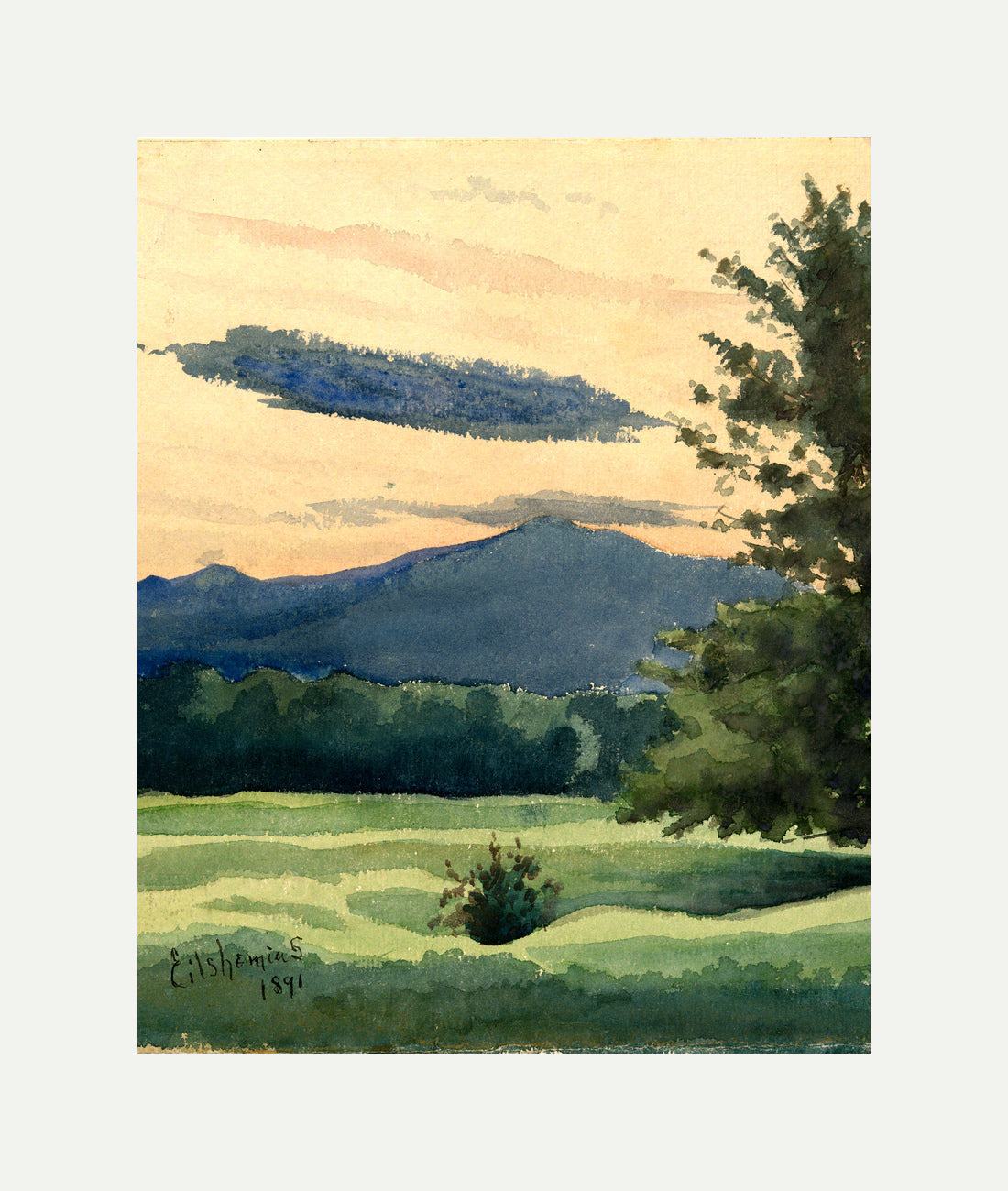 Louis Michel Eilshemius Print, Green Meadow (1891) — rolled canvas