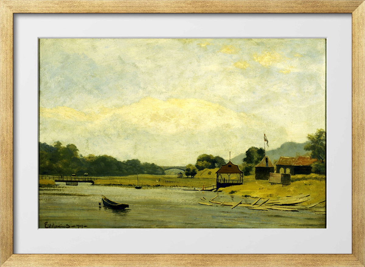 Louis Michel Eilshemius Print, Kingsbridge — gold frame