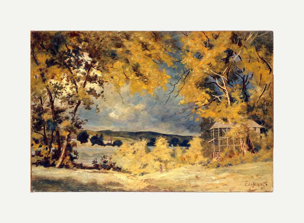 Louis Michel Eilshemius Print, Landscape, Binghamton, New York (1907) — rolled canvas