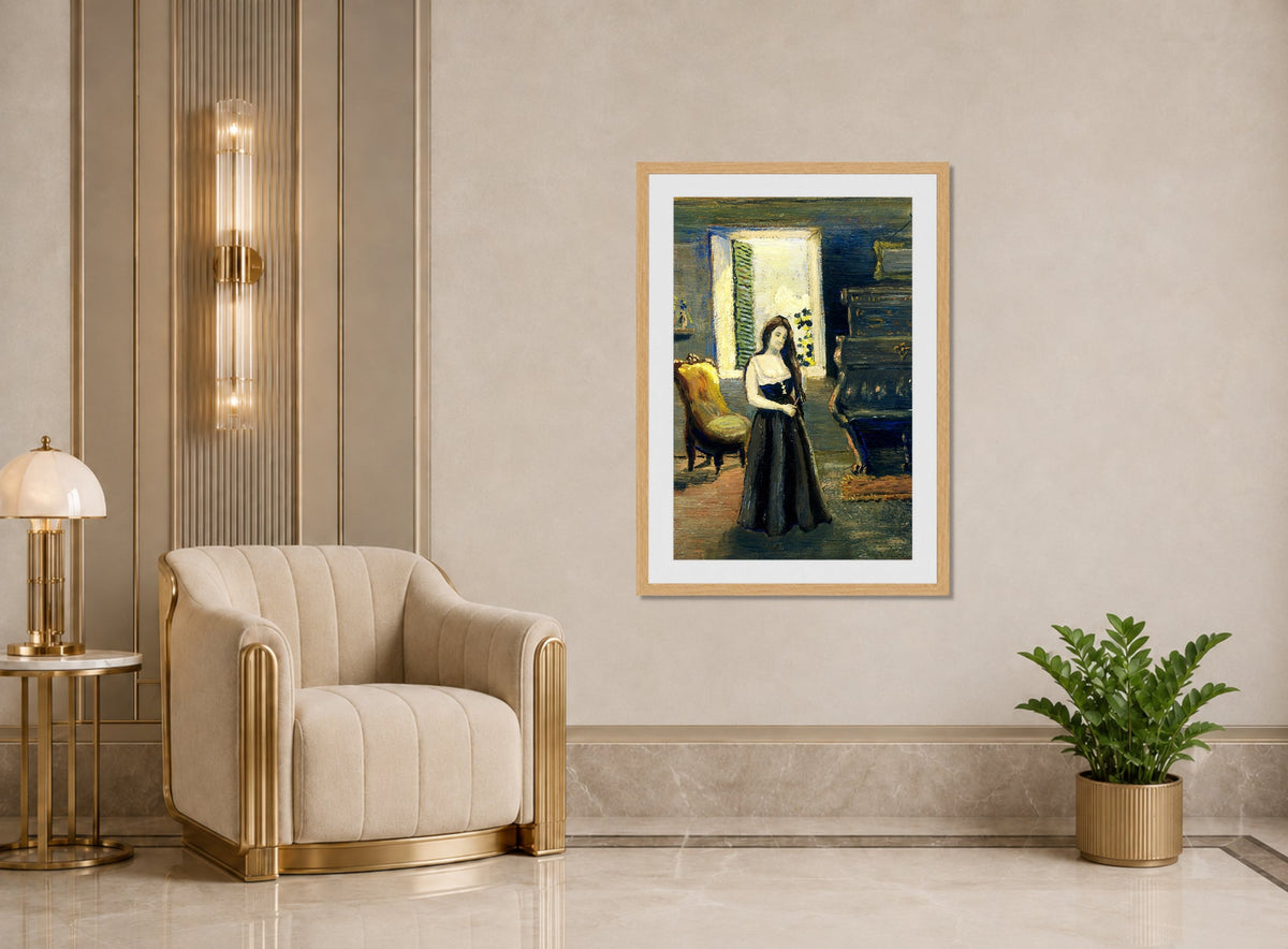 Louis Michel Eilshemius Print, Madge in the Morning — art deco roomset