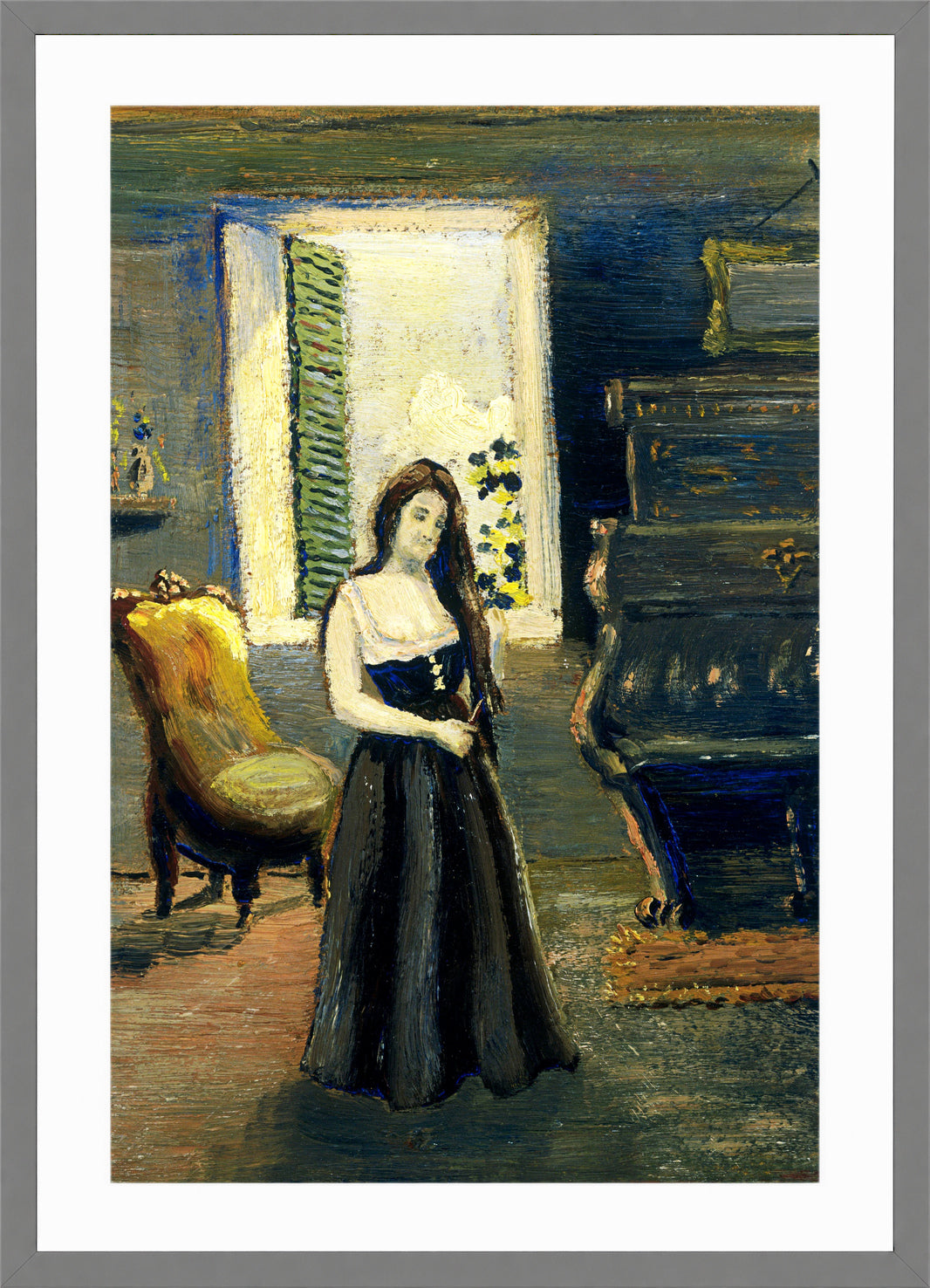 Louis Michel Eilshemius Print, Madge in the Morning — light grey frame