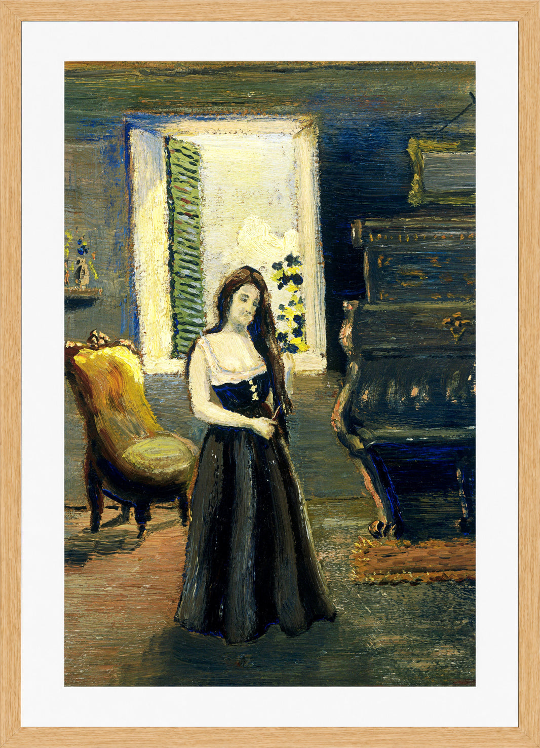 Louis Michel Eilshemius Print, Madge in the Morning — oak frame